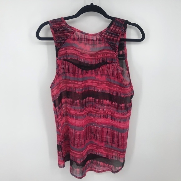 Maurices Hot Pink Black and Gray Sheer Tank Top - Picture 3 of 7